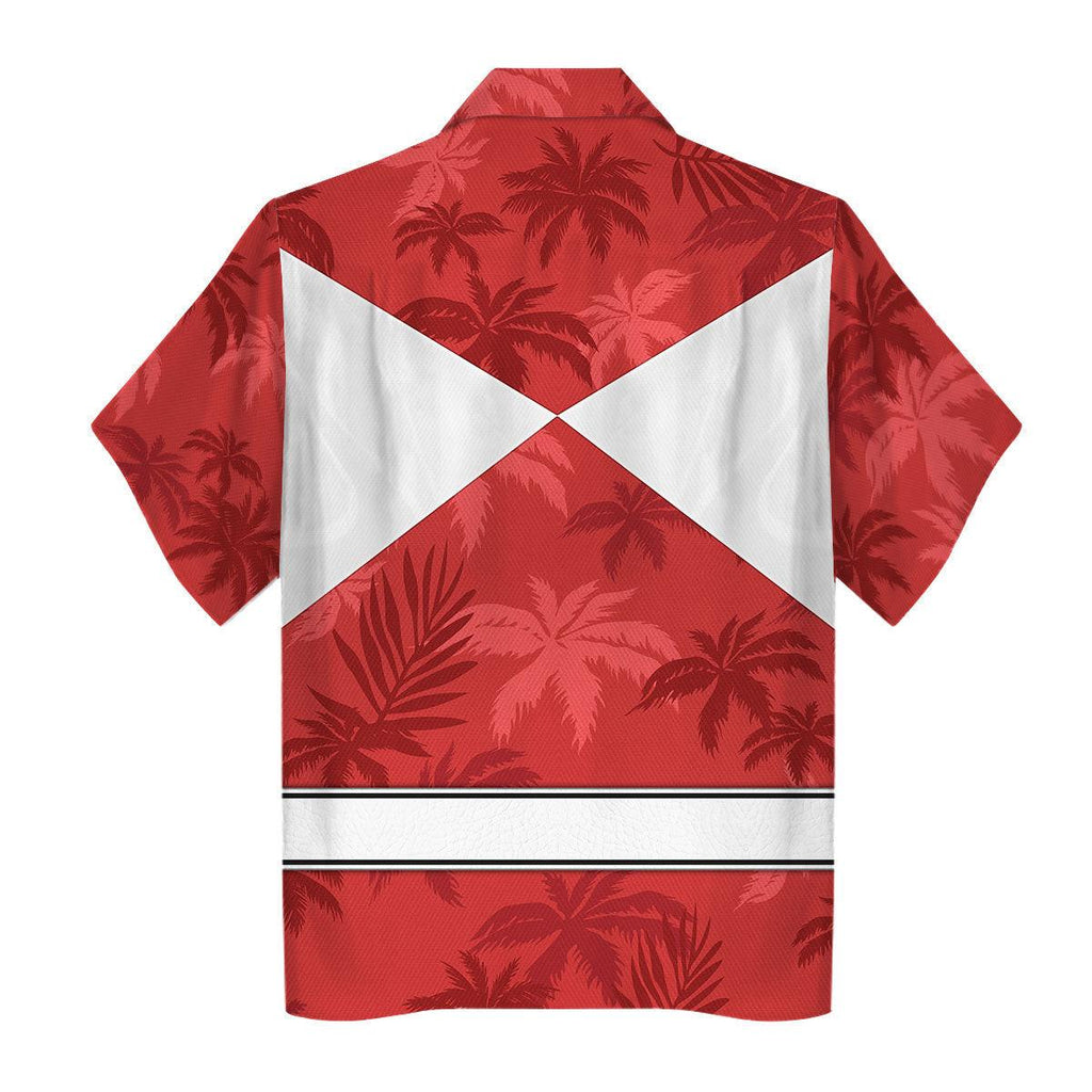 Red Ranger x Tommy Vercetti Hawaiian Shirt Beach Shorts - CustomsPig.com