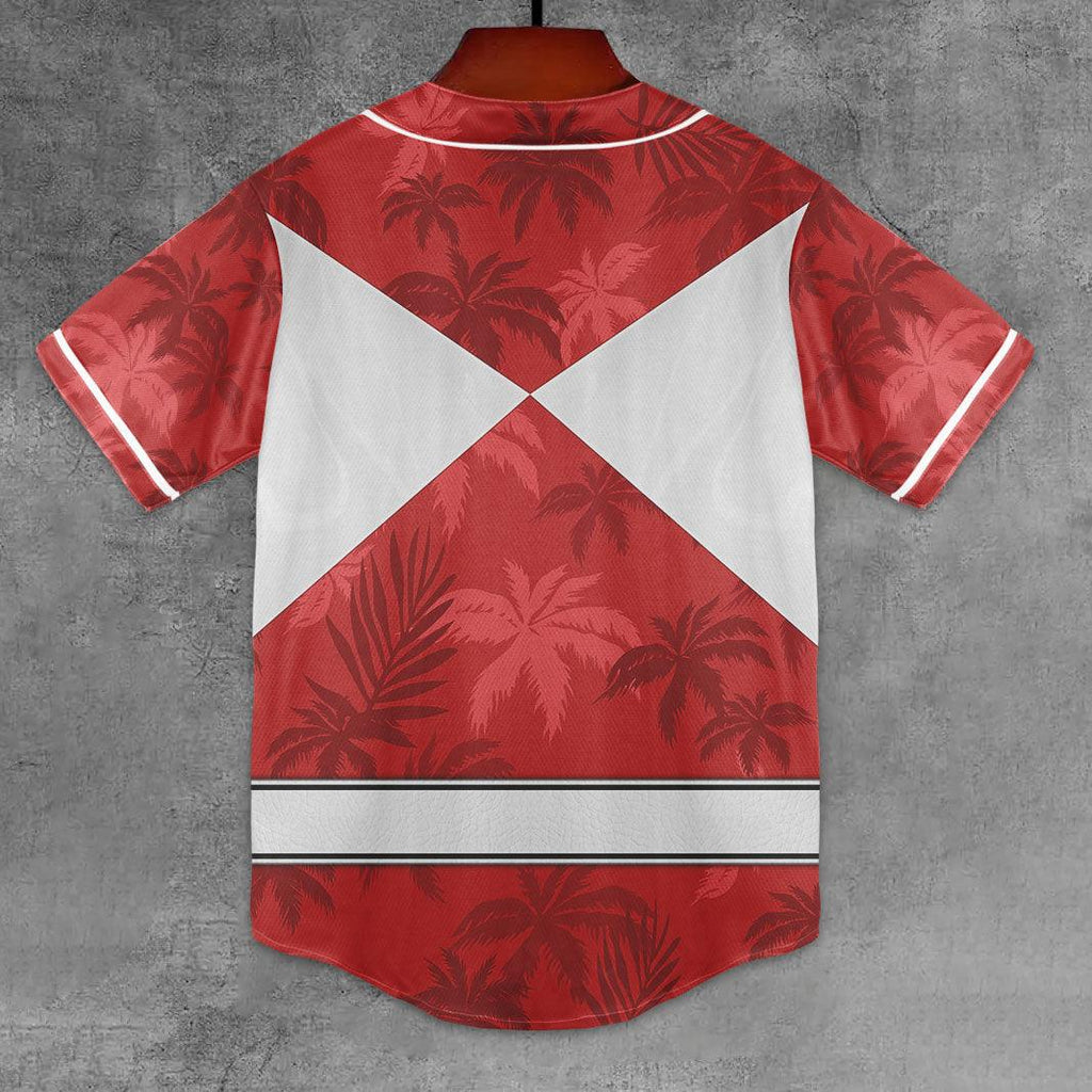 Red Ranger x Tommy Vercetti MLB Jersey Shirt Beach Shorts - CustomsPig.com