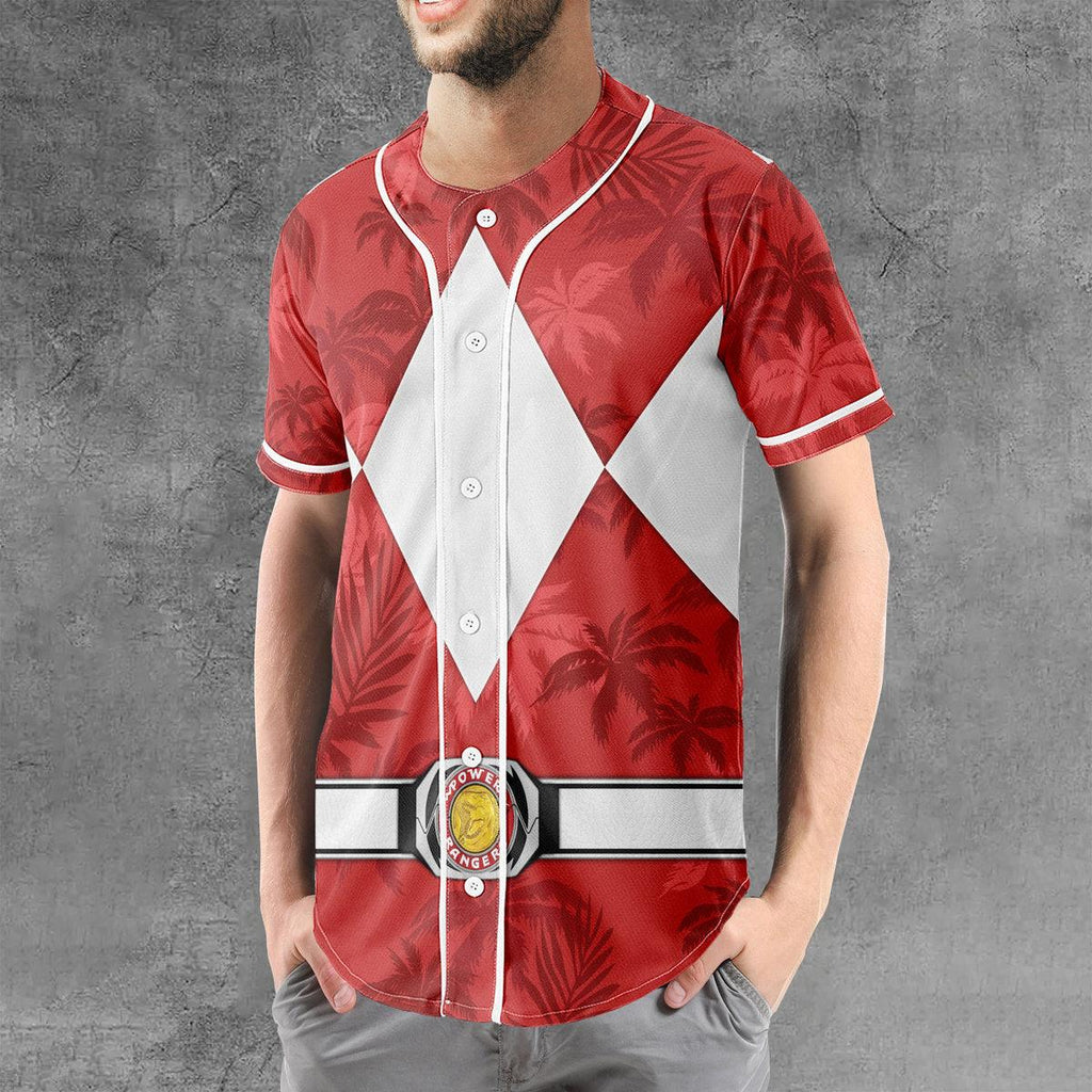 Red Ranger x Tommy Vercetti MLB Jersey Shirt Beach Shorts - CustomsPig.com