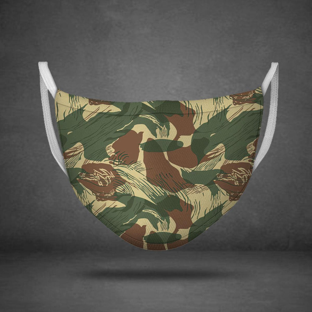 Rhodesian Brushstroke Rhodesian Security Forces 1965 Camo Pattern Face Mask - CustomsPig