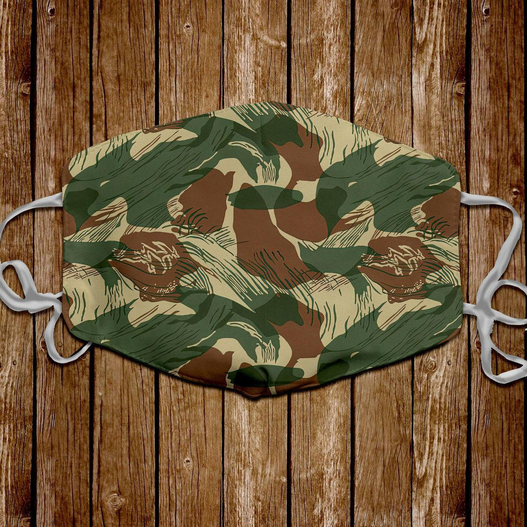 Rhodesian Brushstroke Rhodesian Security Forces 1965 Camo Pattern Face Mask - CustomsPig