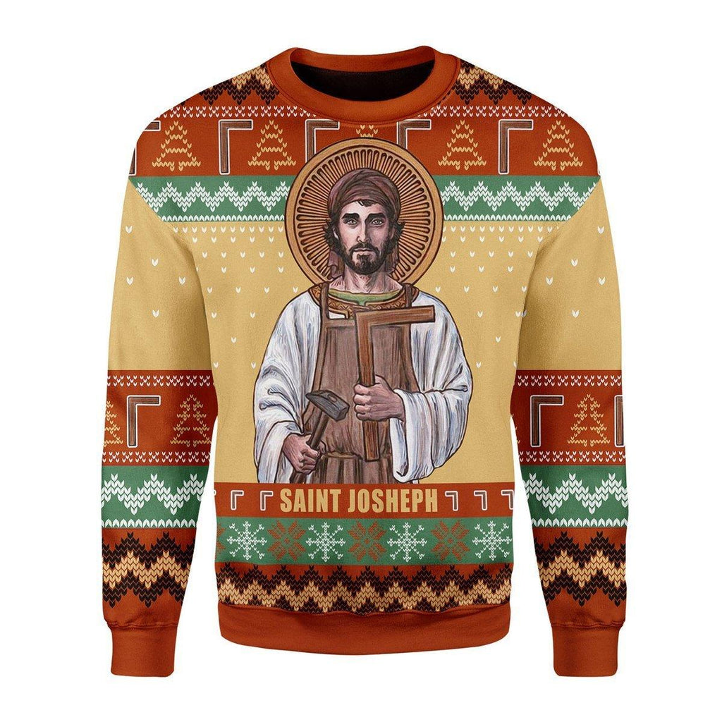 Saint Joseph The Worker Christmas Sweater - CustomsPig