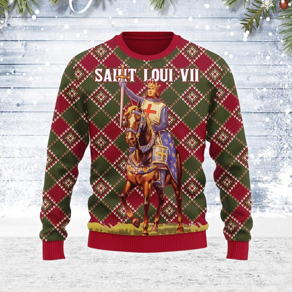 Saint Loui VII Ugly Christmas Sweater - CustomsPig