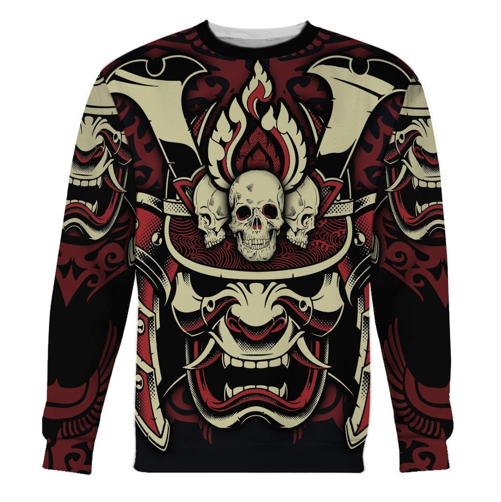 Samurai And Skull T-shirt Hoodie Sweatpants Apparel - DucG