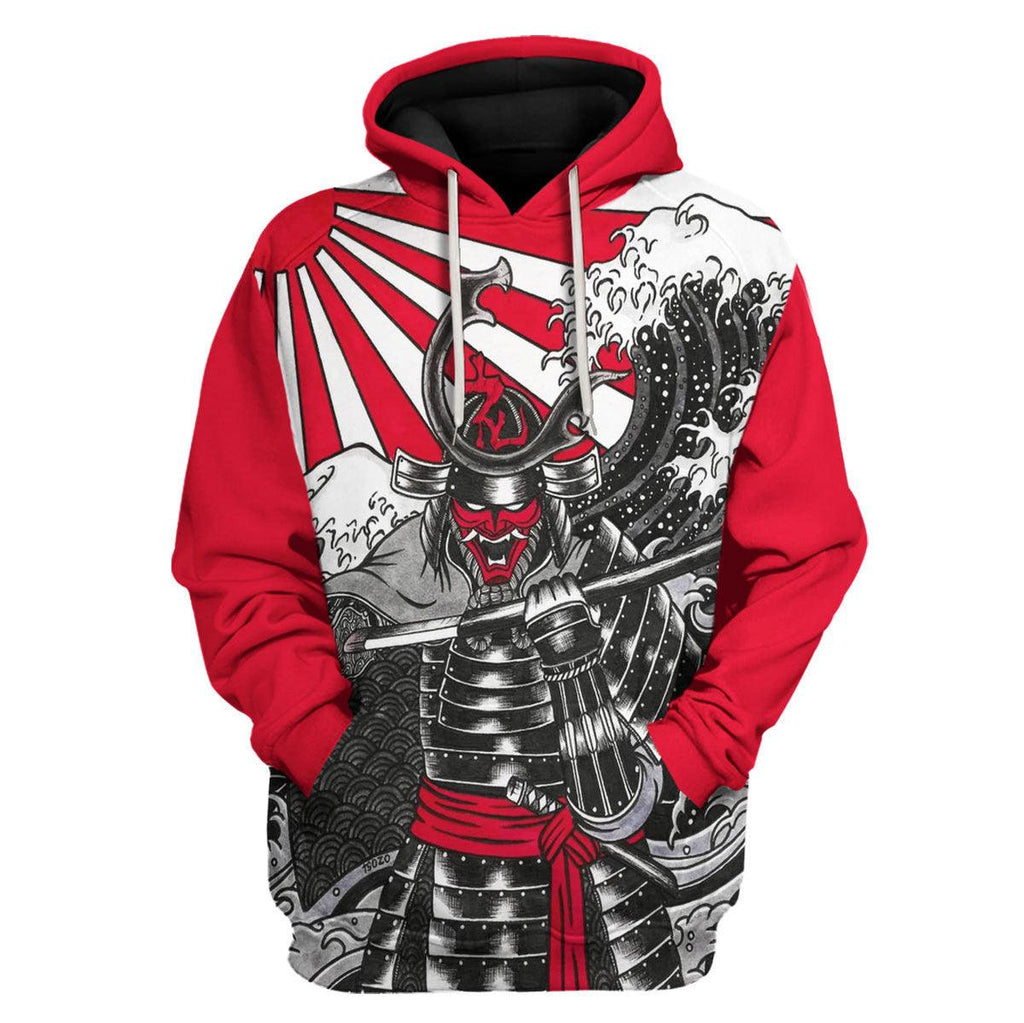 Samurai Red T-shirt Hoodie Sweatpants Apparel - DucG