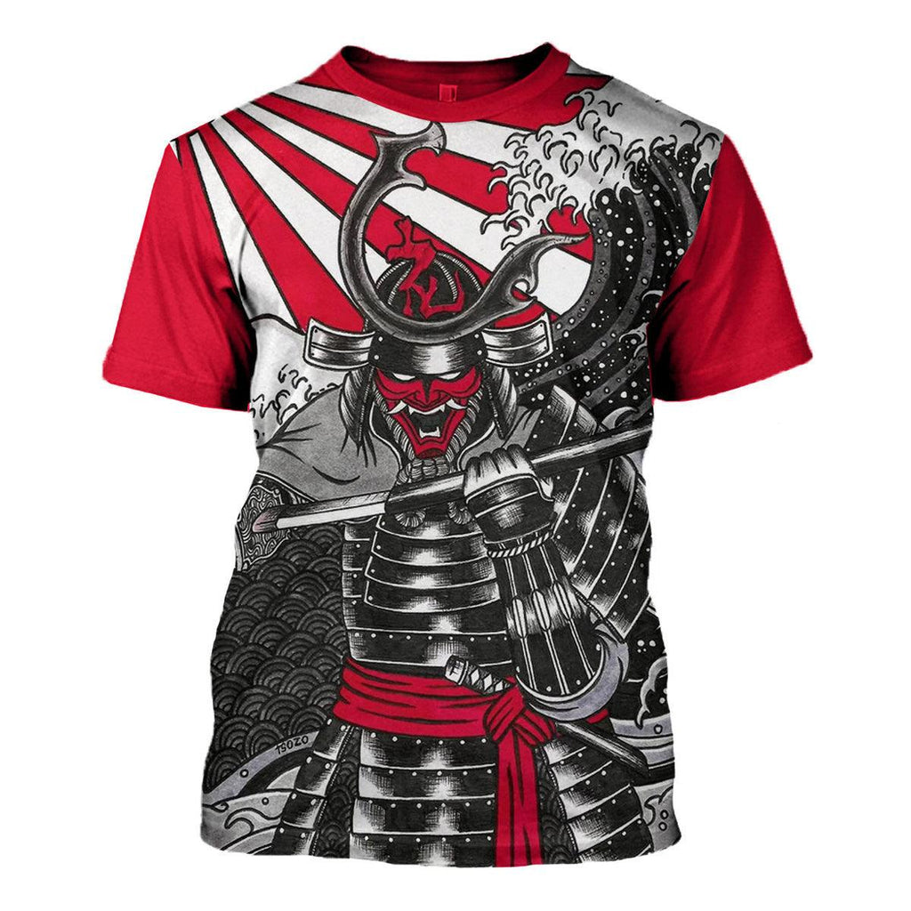 Samurai Red T-shirt Hoodie Sweatpants Apparel - DucG