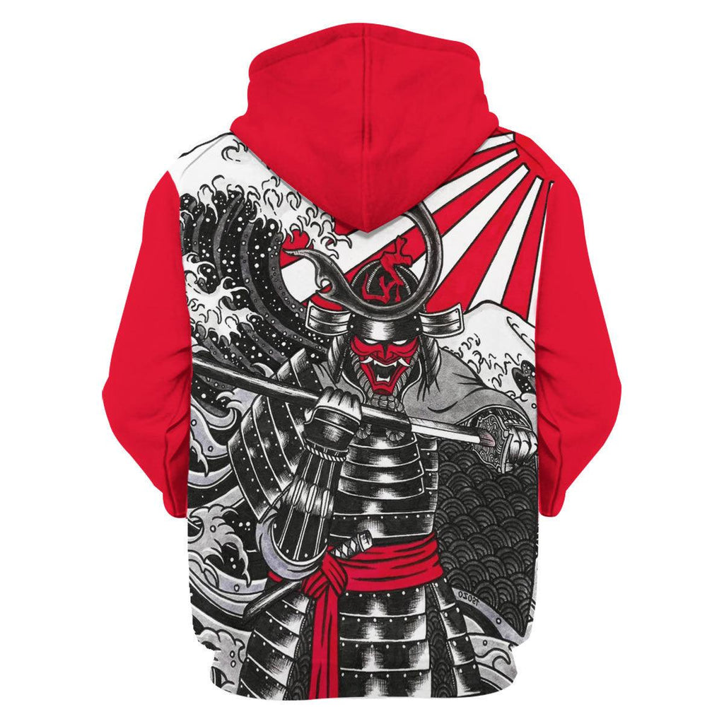 Samurai Red T-shirt Hoodie Sweatpants Apparel - DucG