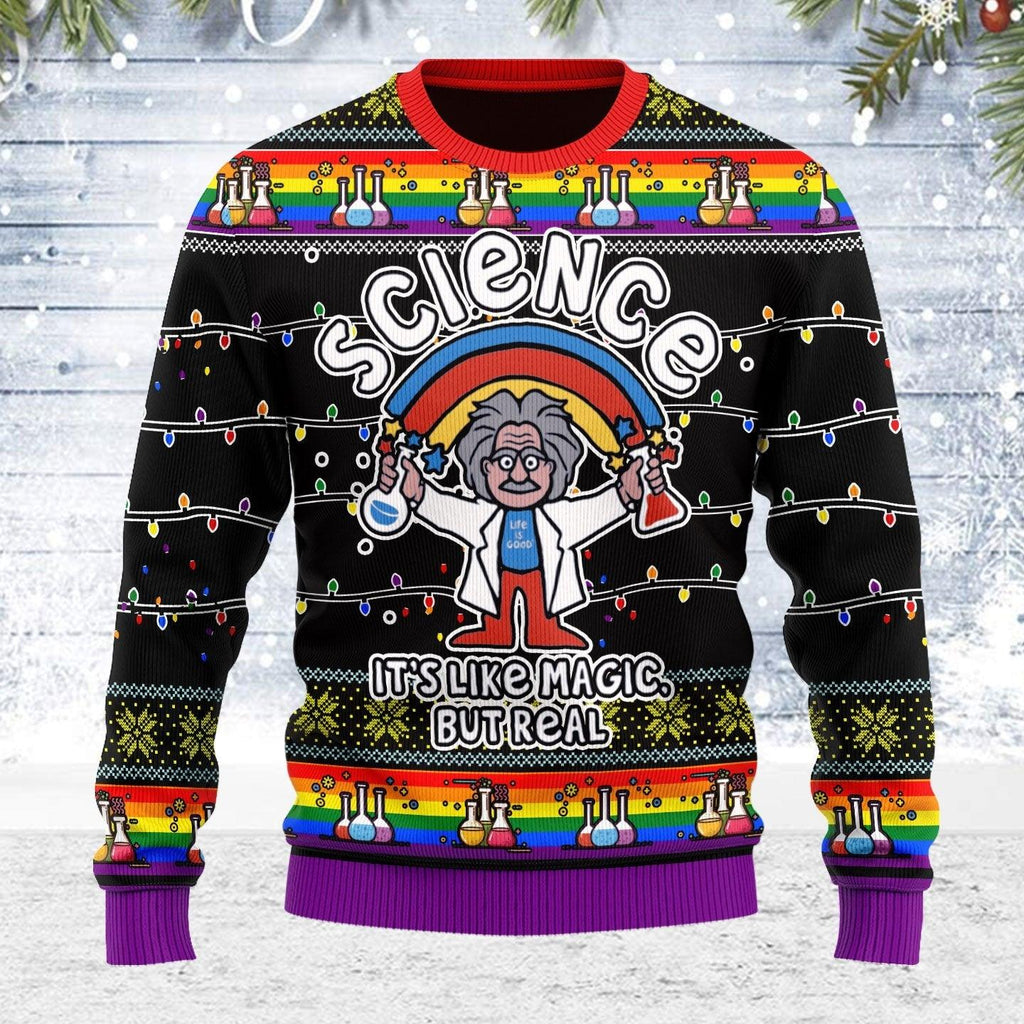 Science LGBT Ugly Christmas Sweater - CustomsPig