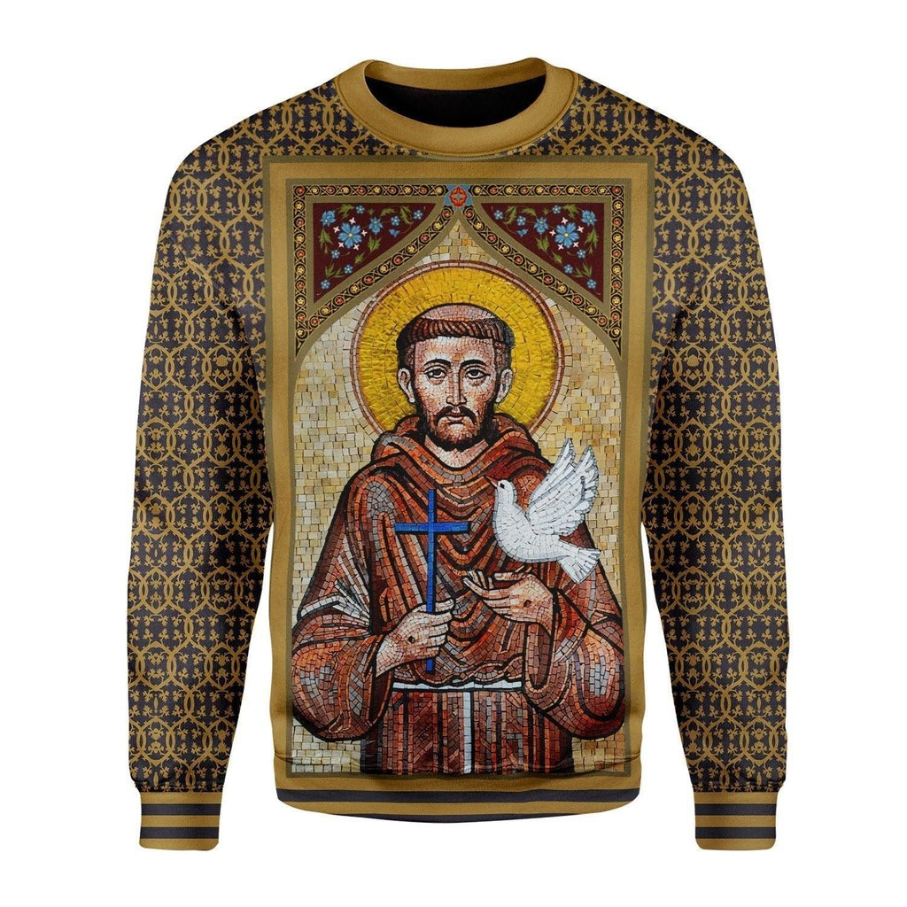 St Francis of Assisi Christmas Sweater - CustomsPig