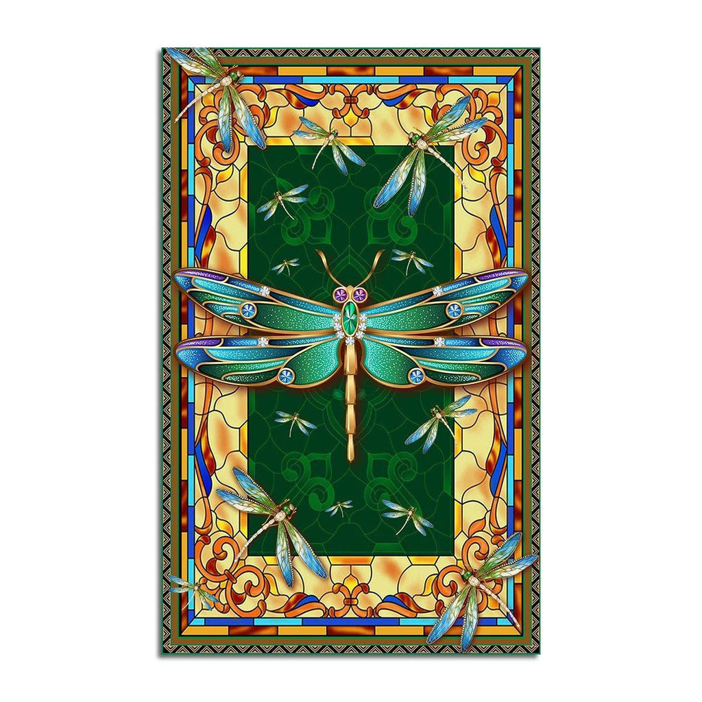 Stained Glass Dragonfly Rug - CustomsPig