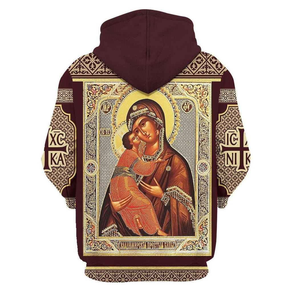 Sweatshirt Virgin Of Vladimir Zip Hoodie - CustomsPig