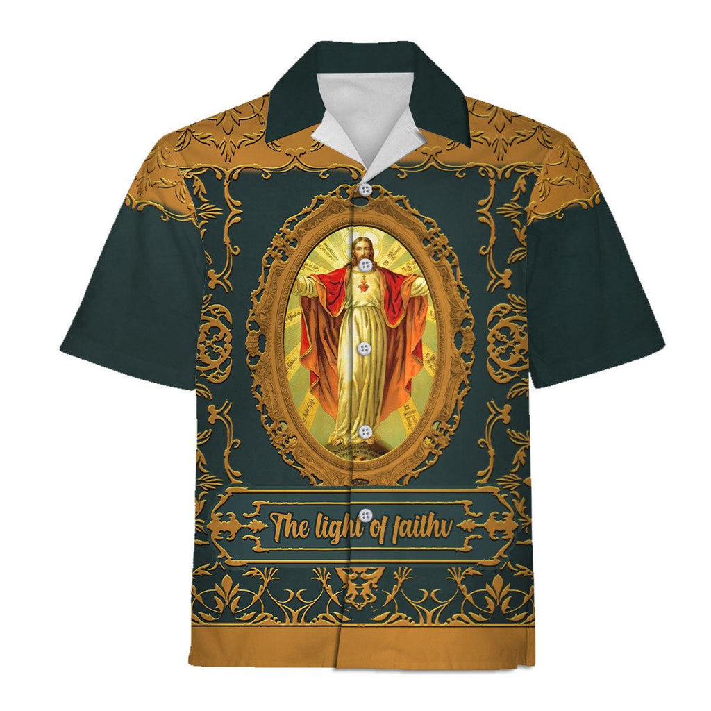 The Light Of Faith Jesus Christ Hawaiian Shirt -  CustomsPig.com