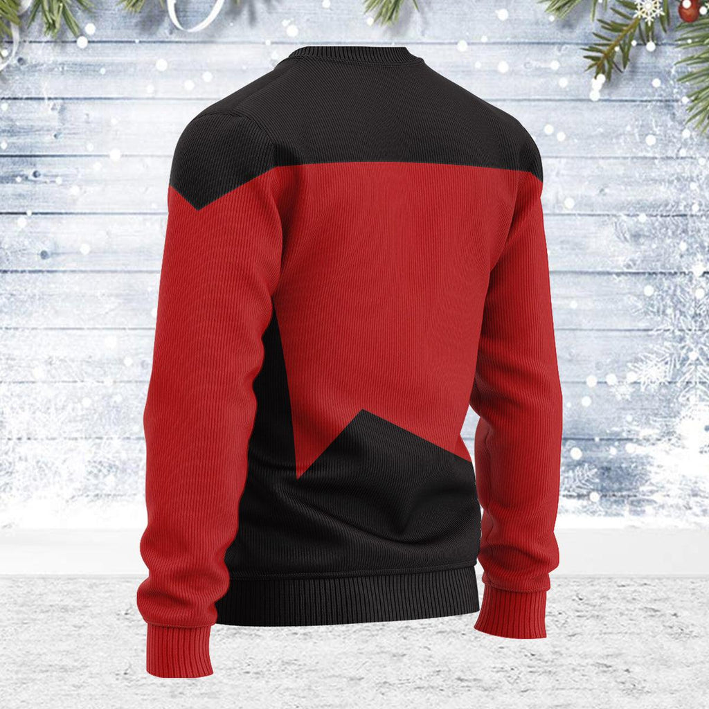 The Next Generation Red Uniform Themed Costume Christmas Wool Sweater - CustomsPig.com