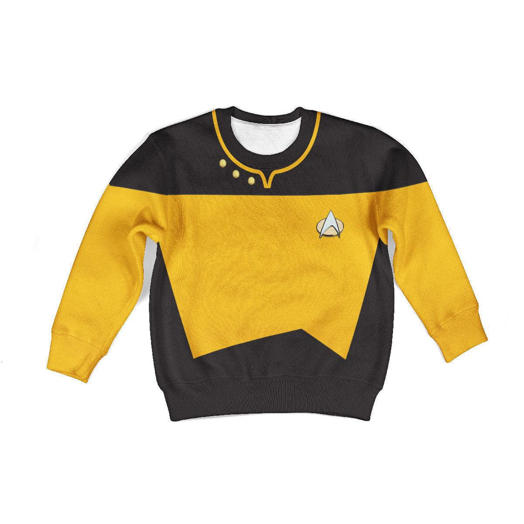 The Next Generation Yellow Uniform Costume Cosplay Kid Hoodie Sweatshirt T-Shirt - CustomsPig.com