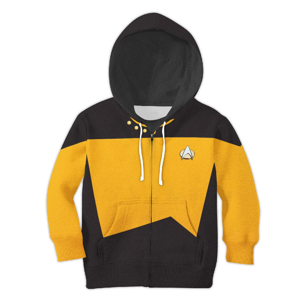 The Next Generation Yellow Uniform Costume Cosplay Kid Hoodie Sweatshirt T-Shirt - CustomsPig.com