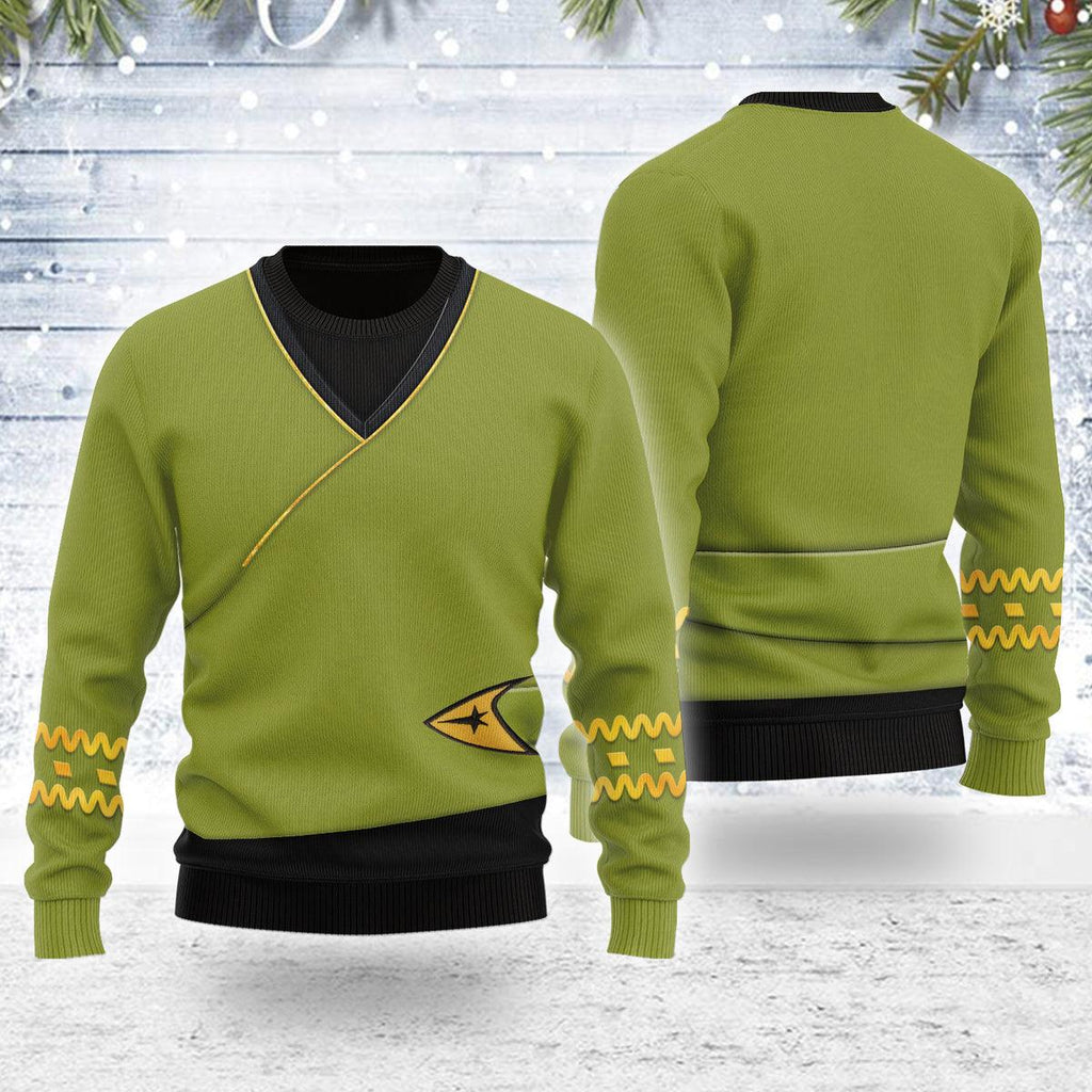 The Original Series Green Tunic Themed Costume Christmas Wool Sweater - CustomsPig.com