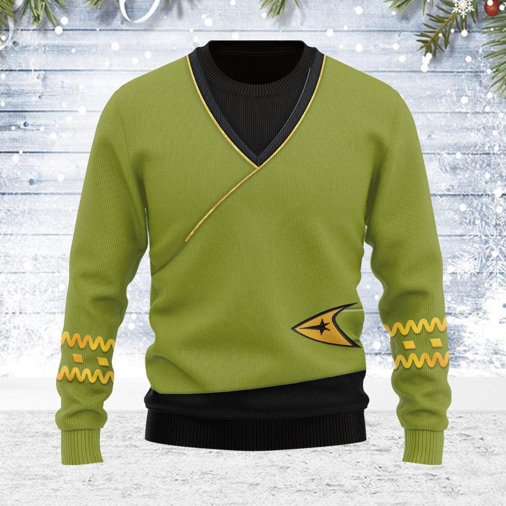 The Original Series Green Tunic Themed Costume Christmas Wool Sweater - CustomsPig.com