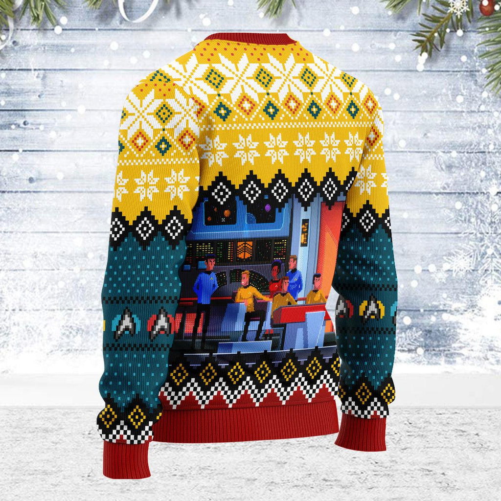 The Original Series Retro Character Squares Christmas Sweater - CustomsPig.com