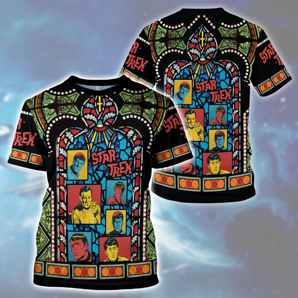 The Original Series Retro Character Squares Stained Glass Hawaiian Shirt T-Shirt - CustomsPig.com