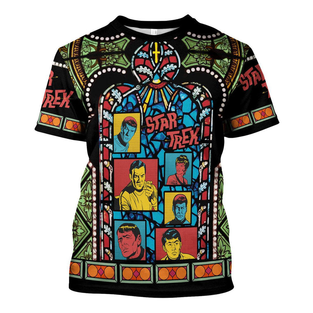 The Original Series Retro Character Squares Stained Glass Hawaiian Shirt T-Shirt - CustomsPig.com