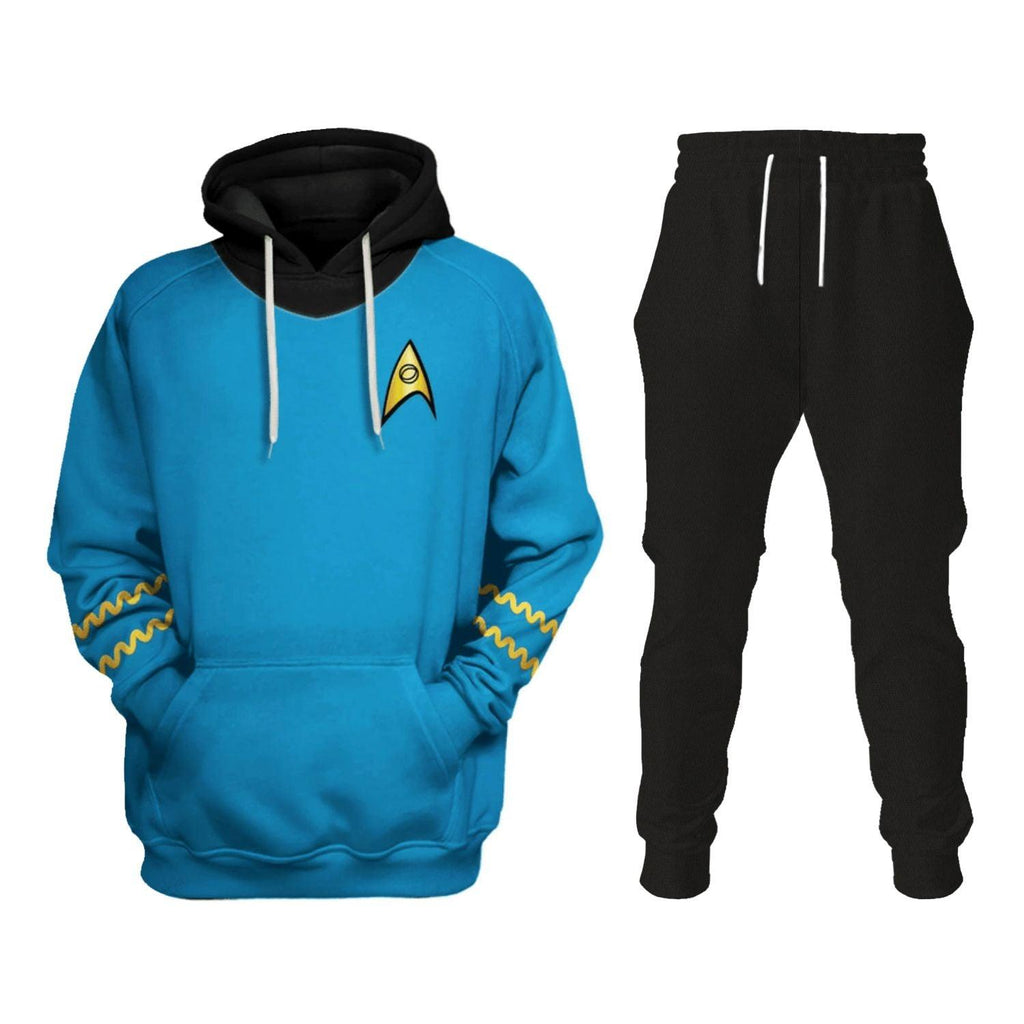 The Original Series Spock Blue T-shirt Hoodie Sweatpants Apparel -  CustomsPig.com