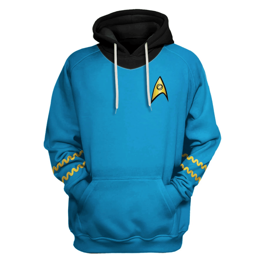 The Original Series Spock Blue T-shirt Hoodie Sweatpants Apparel -  CustomsPig.com