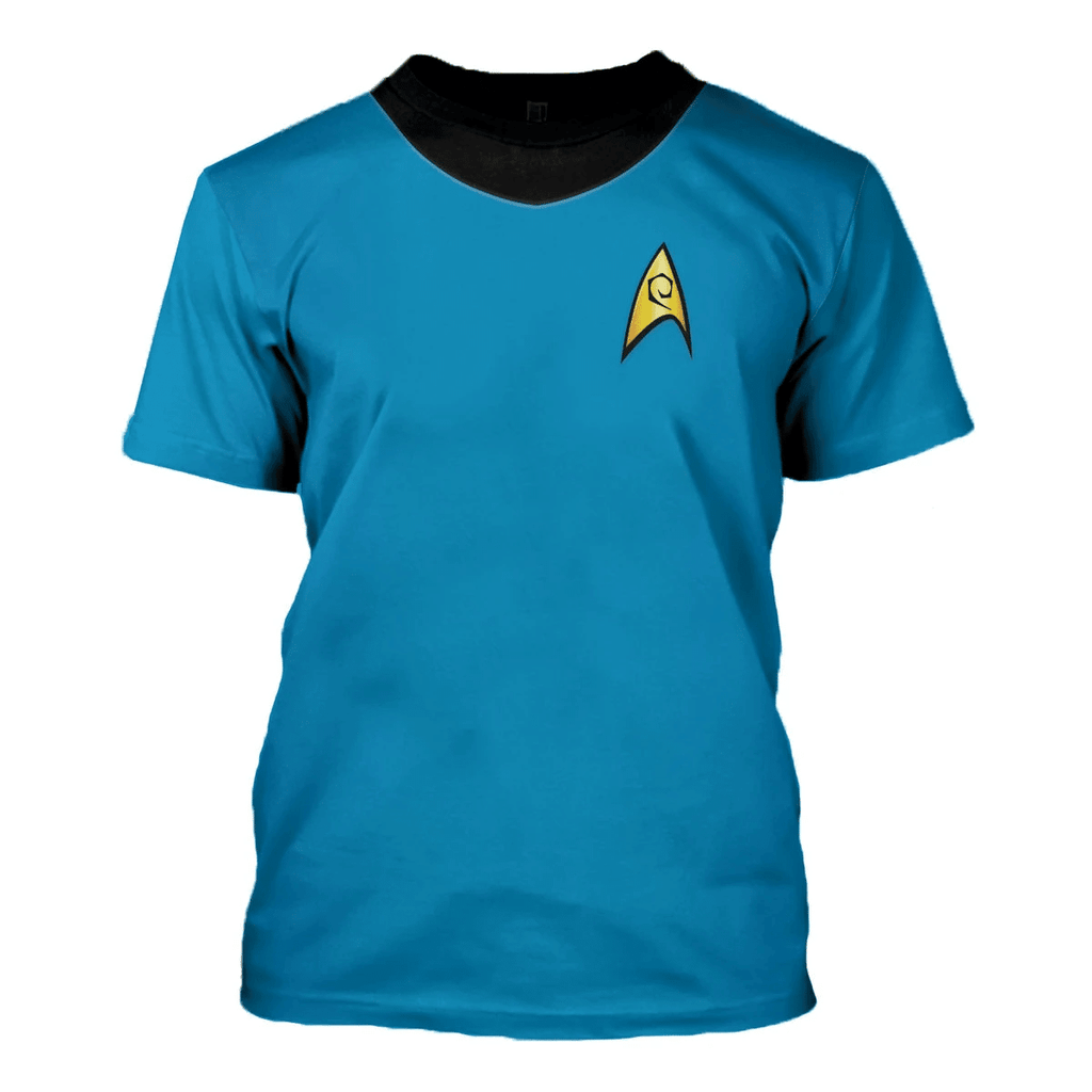 The Original Series Spock Blue T-shirt Hoodie Sweatpants Apparel -  CustomsPig.com