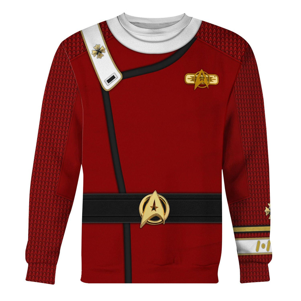 The Star Trek Admiral Pike Costume Fleece Hoodie Sweatshirt T-Shirt Sweatpants Apparel - CustomsPig.com