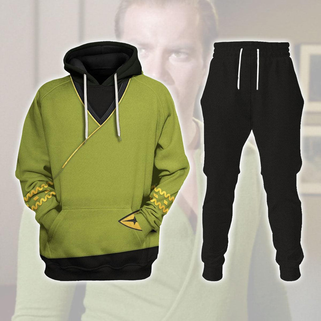 TOS Kirk Green Tunic T-shirt Fleece Hoodie Sweatpants Apparel - CustomsPig.com