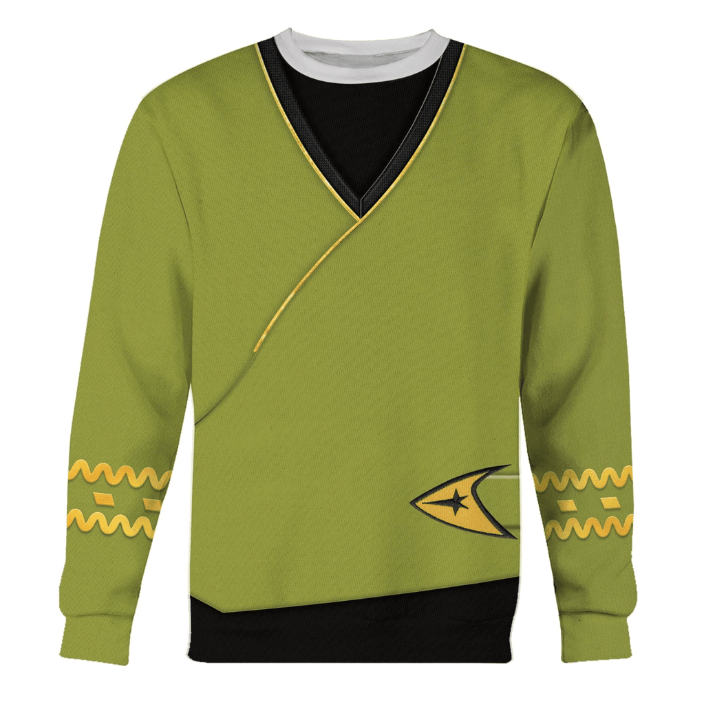 TOS Kirk Green Tunic T-shirt Fleece Hoodie Sweatpants Apparel - CustomsPig.com