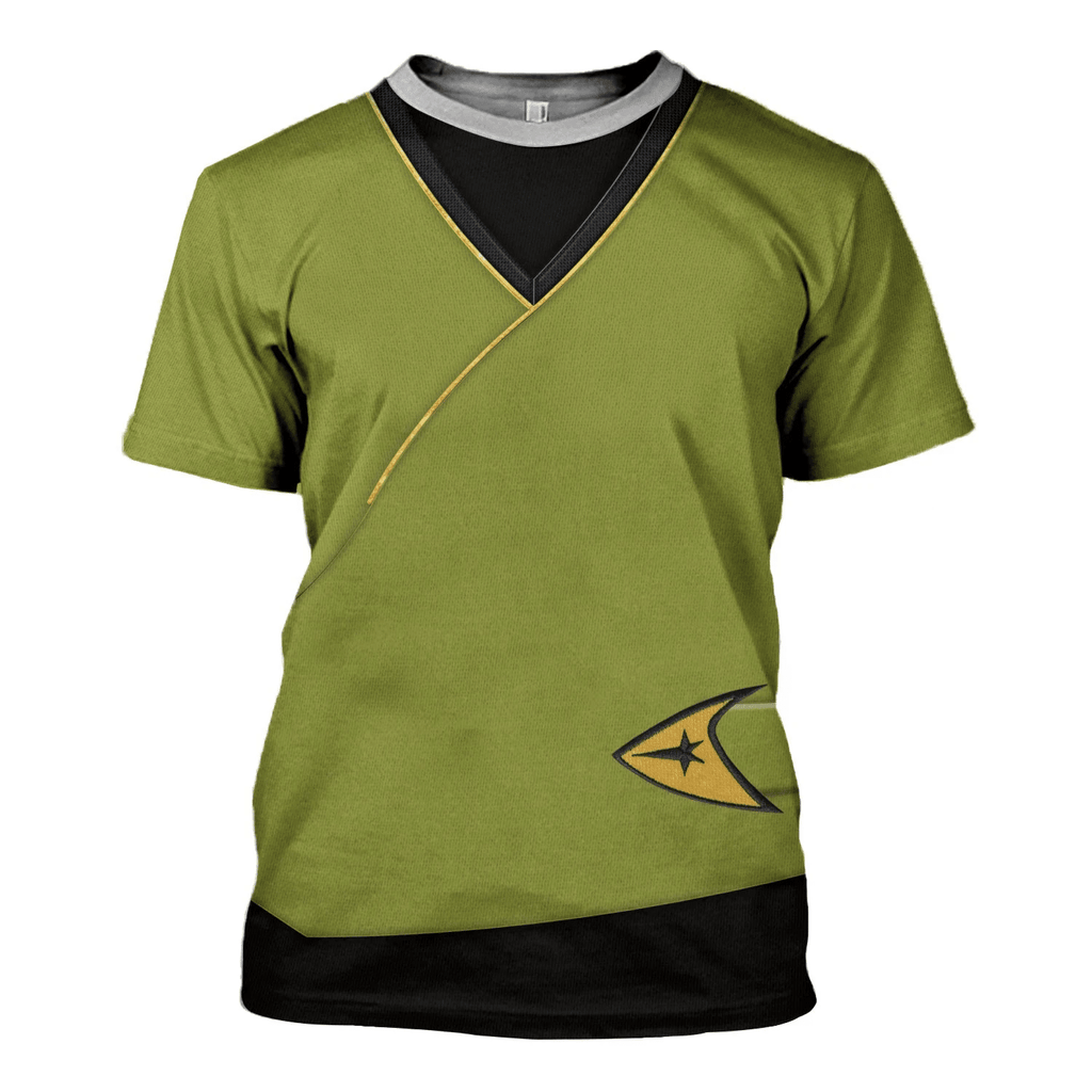 TOS Kirk Green Tunic T-shirt Fleece Hoodie Sweatpants Apparel - CustomsPig.com