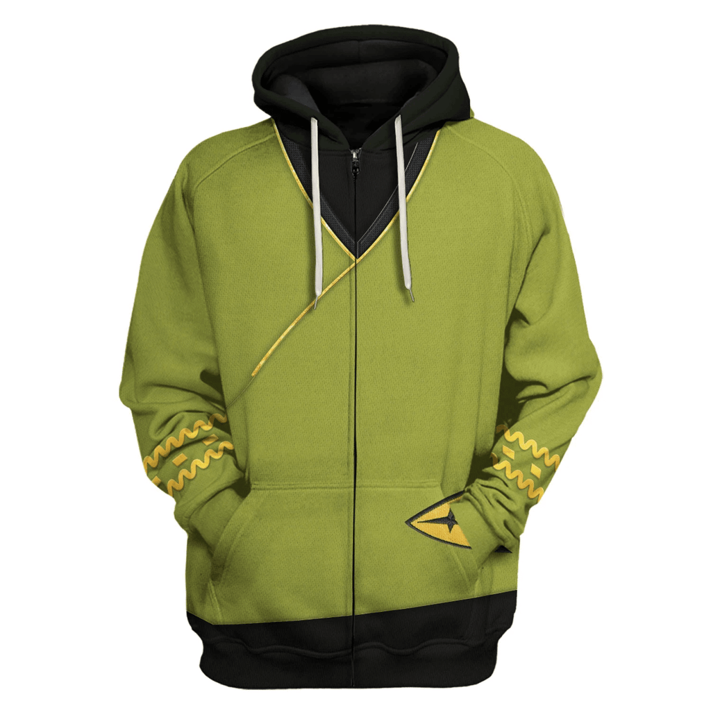 TOS Kirk Green Tunic T-shirt Fleece Hoodie Sweatpants Apparel - CustomsPig.com