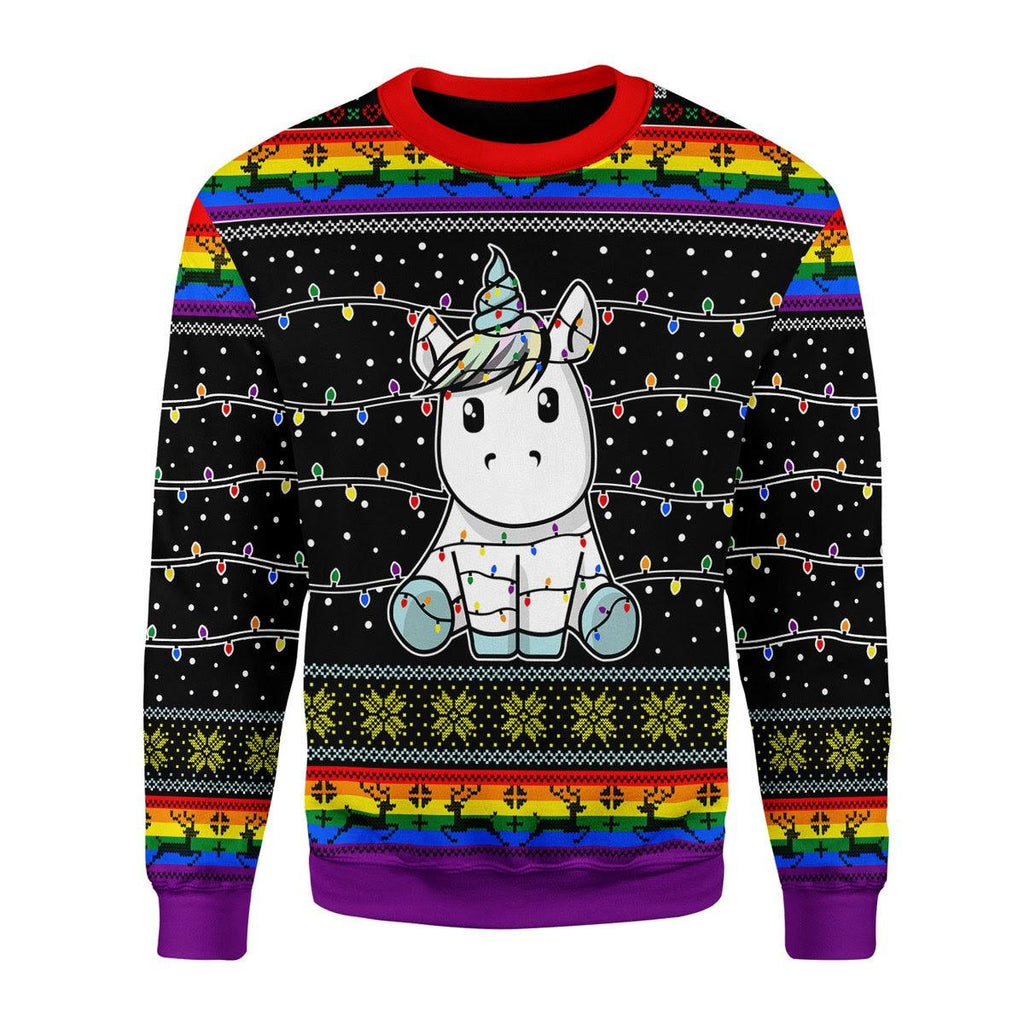 Unicorn Christmas Tree Christmas Sweater - CustomsPig