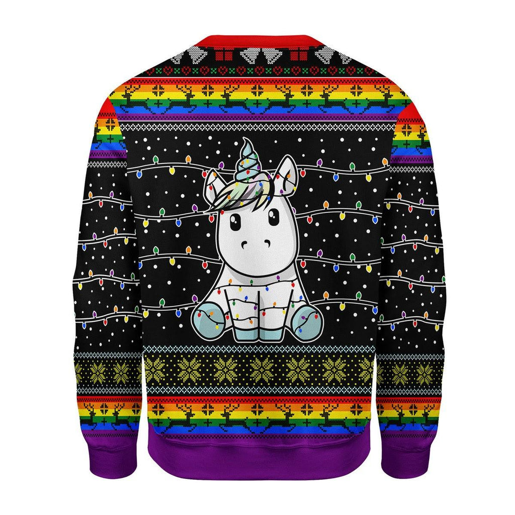 Unicorn Christmas Tree Christmas Sweater - CustomsPig