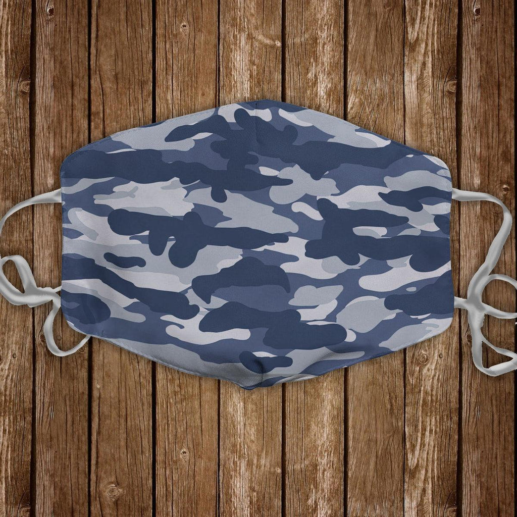 Urban Blue CAMO Face Mask - CustomsPig