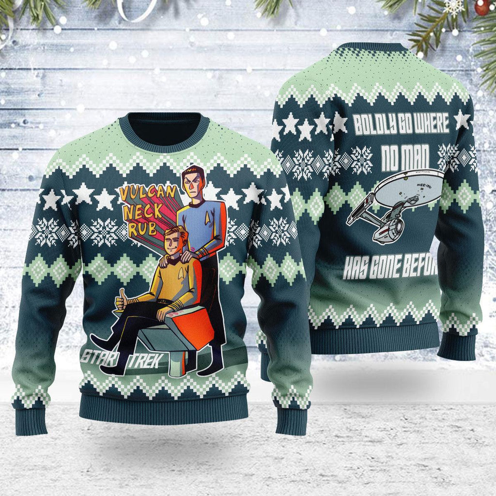 Vulcan Neck Rub Christmas Sweater - CustomsPig.com