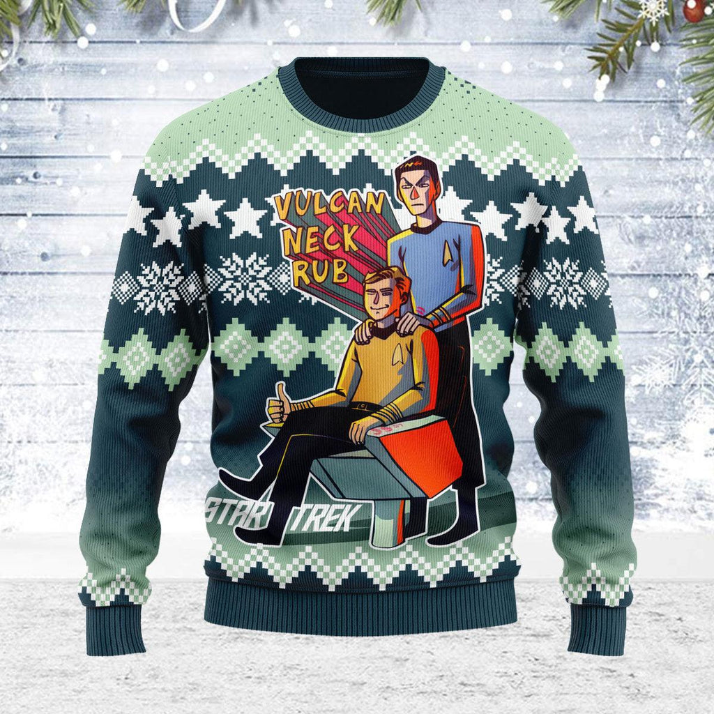 Vulcan Neck Rub Christmas Sweater - CustomsPig.com