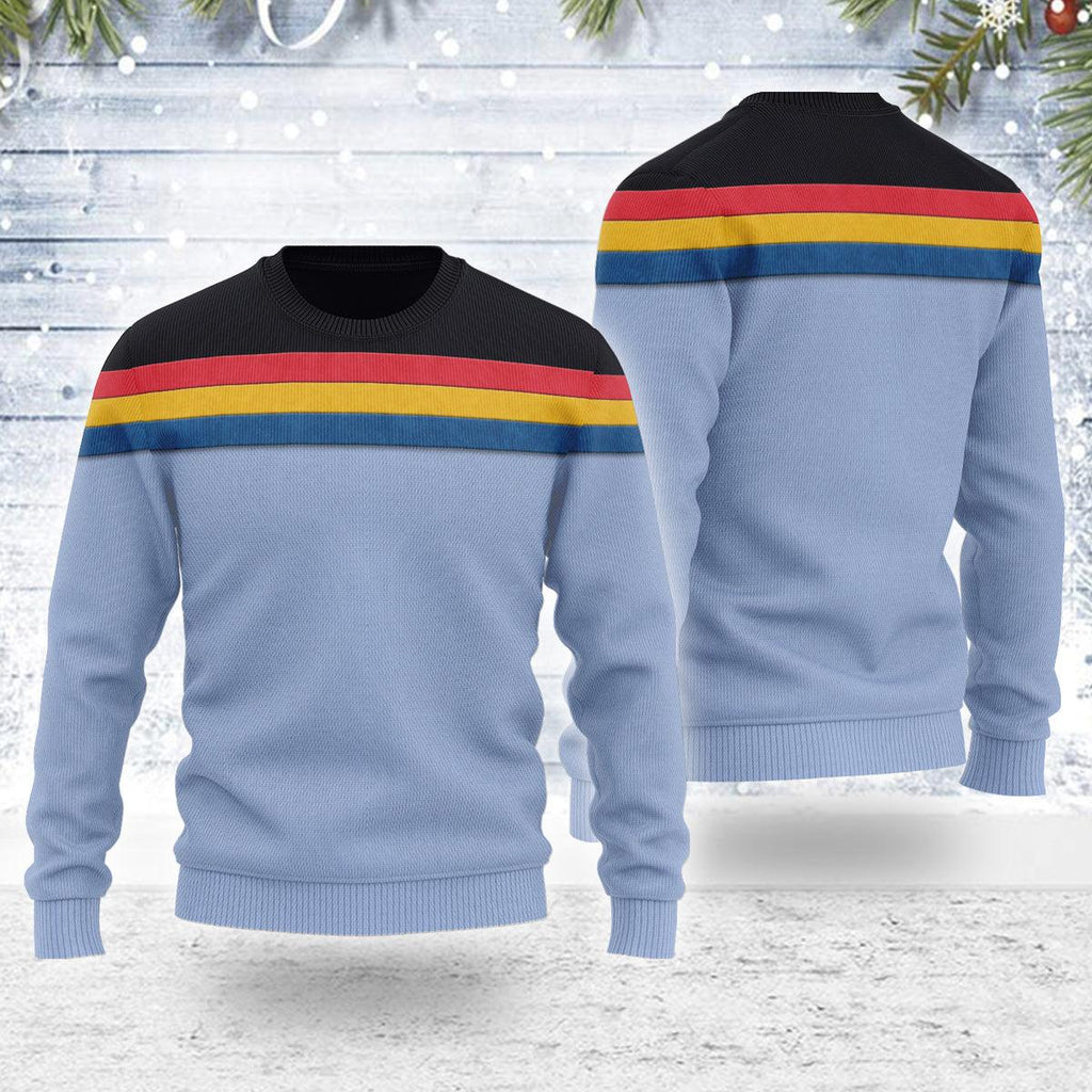 Wesley Crusher Themed Costume Christmas Wool Sweater - CustomsPig.com