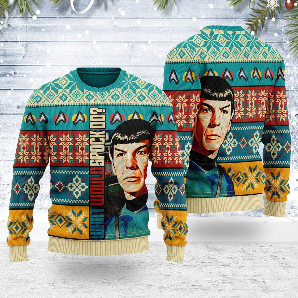 What would spock do? Christmas Sweater - CustomsPig.com