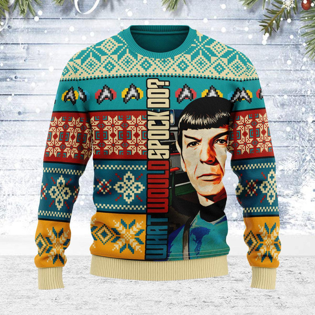 What would spock do? Christmas Sweater - CustomsPig.com