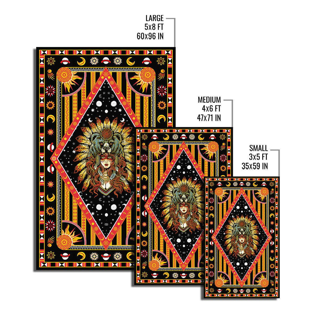 Wolf Native American Culture Girl Rug - CustomsPig