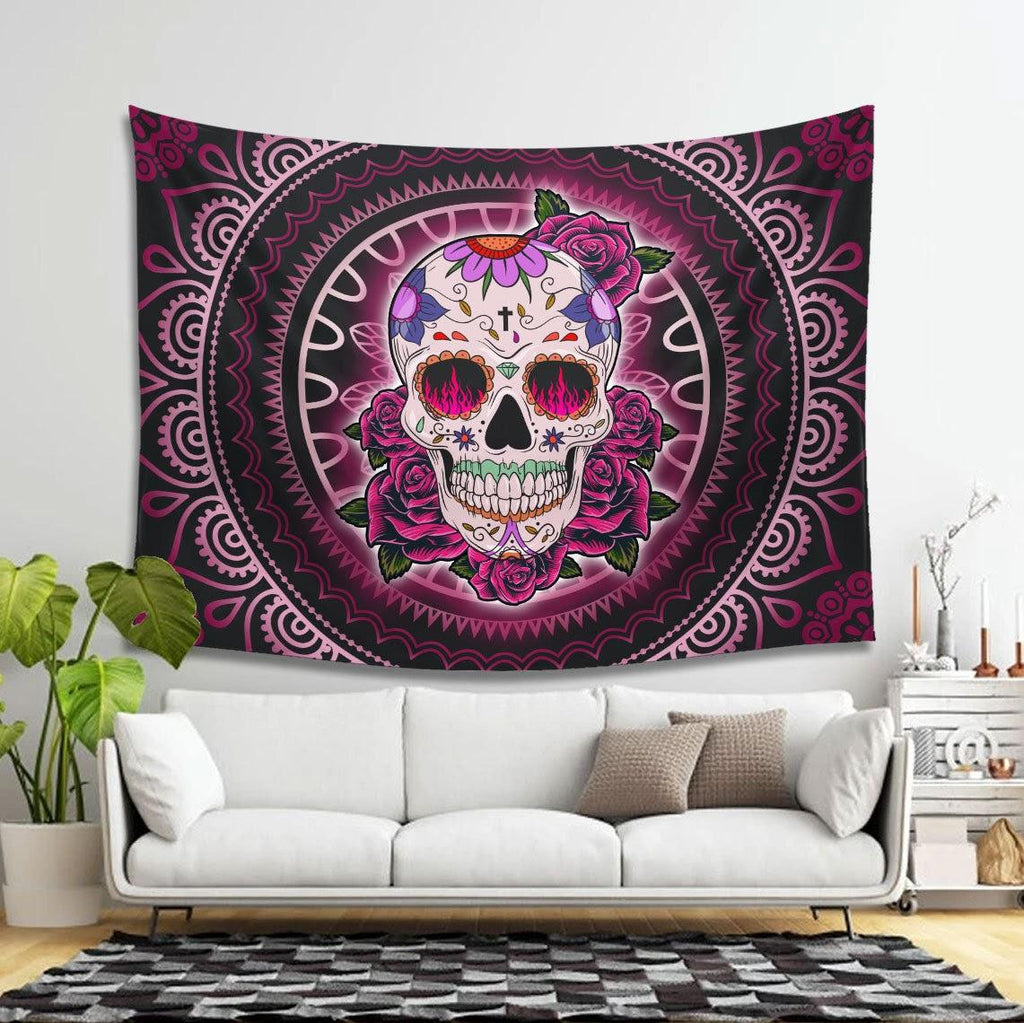 Women Sugar Skull Tapestry - CustomsPig