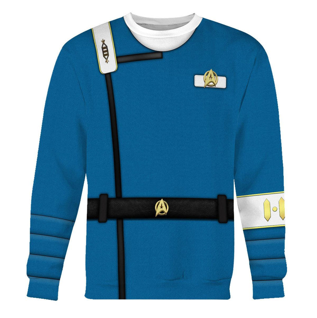 Wrath Of Khan Kirk Spock Starfleet Blue T-shirt Hoodie Sweatpants Apparel -  CustomsPig.com