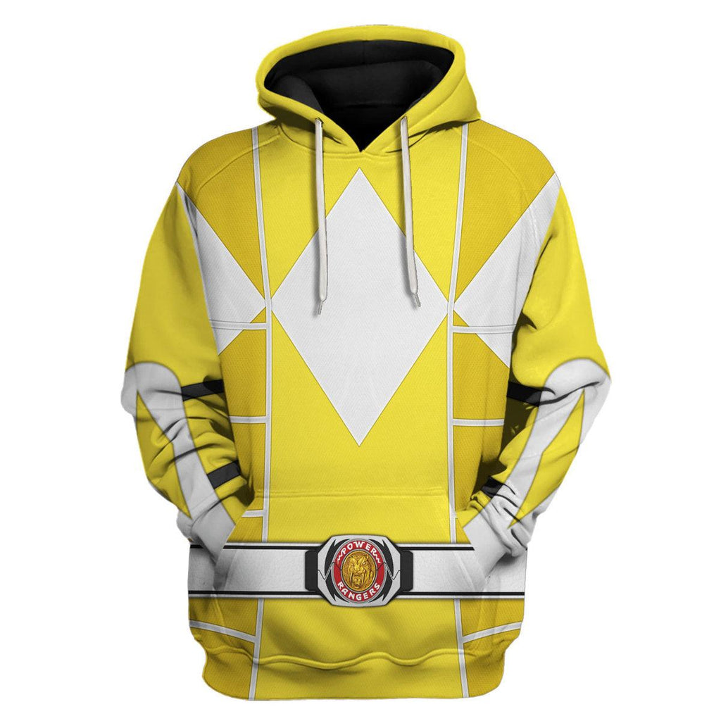 Yellow Ranger Mighty Morphin Cosplay Hoodies Sweatshirt T-shirt Hawaiian - CustomsPig.com