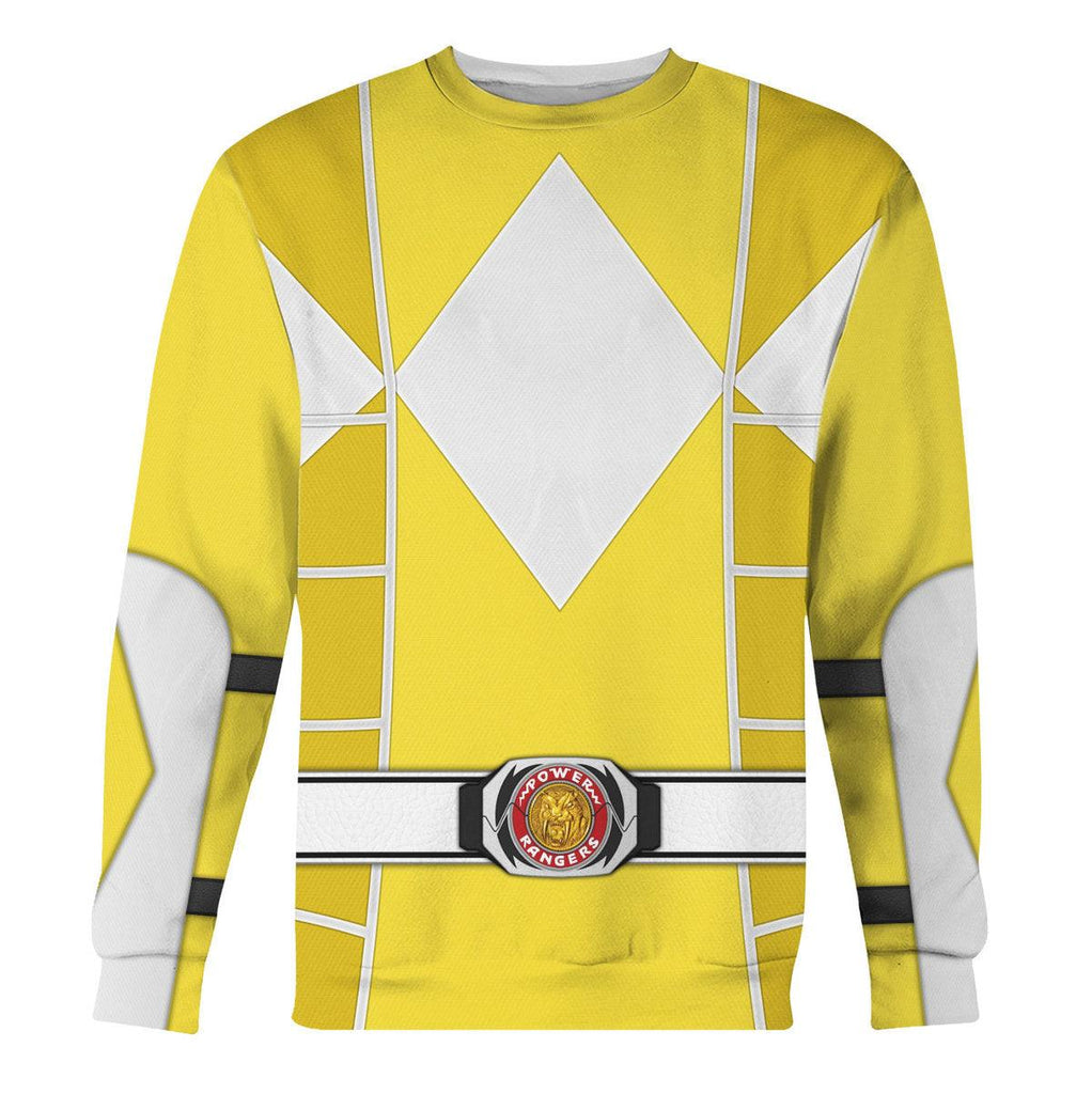 Yellow Ranger Mighty Morphin Cosplay Hoodies Sweatshirt T-shirt Hawaiian - CustomsPig.com