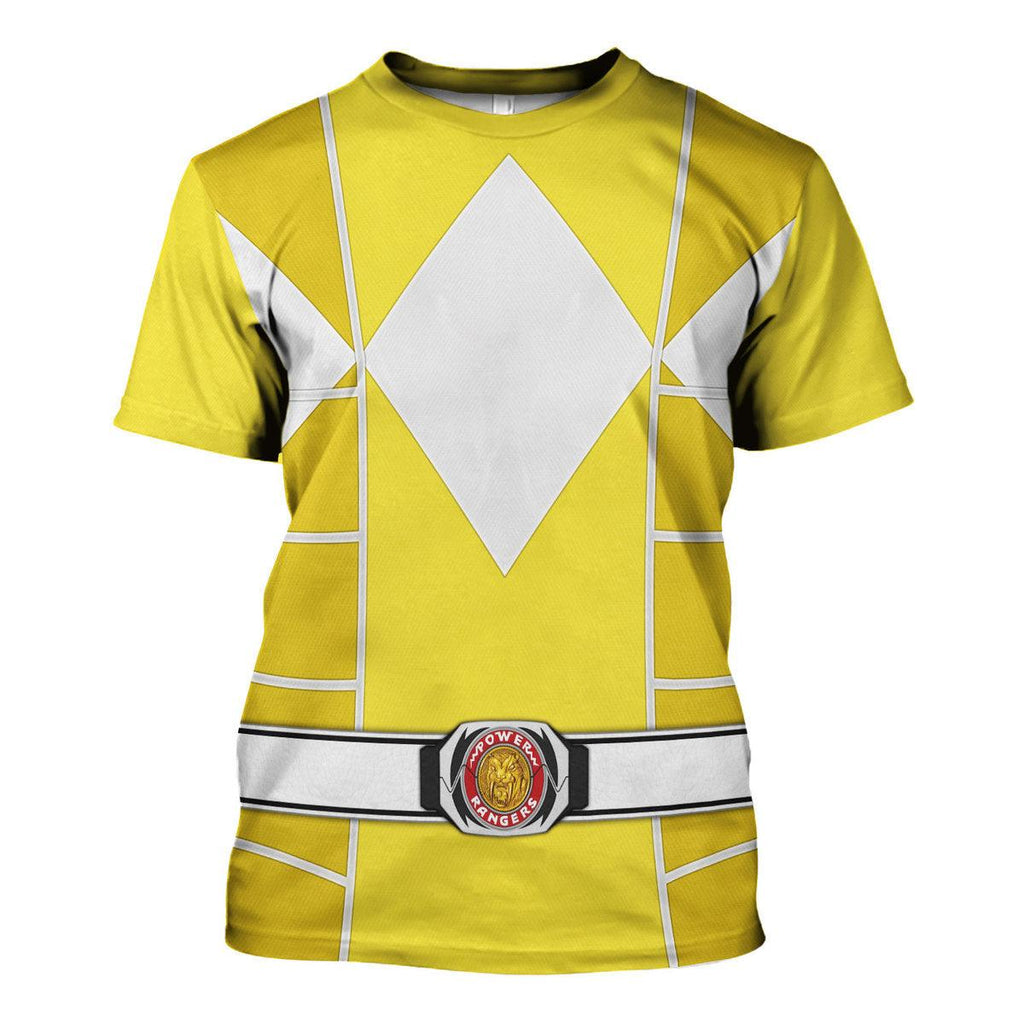 Yellow Ranger Mighty Morphin Cosplay Hoodies Sweatshirt T-shirt Hawaiian - CustomsPig.com