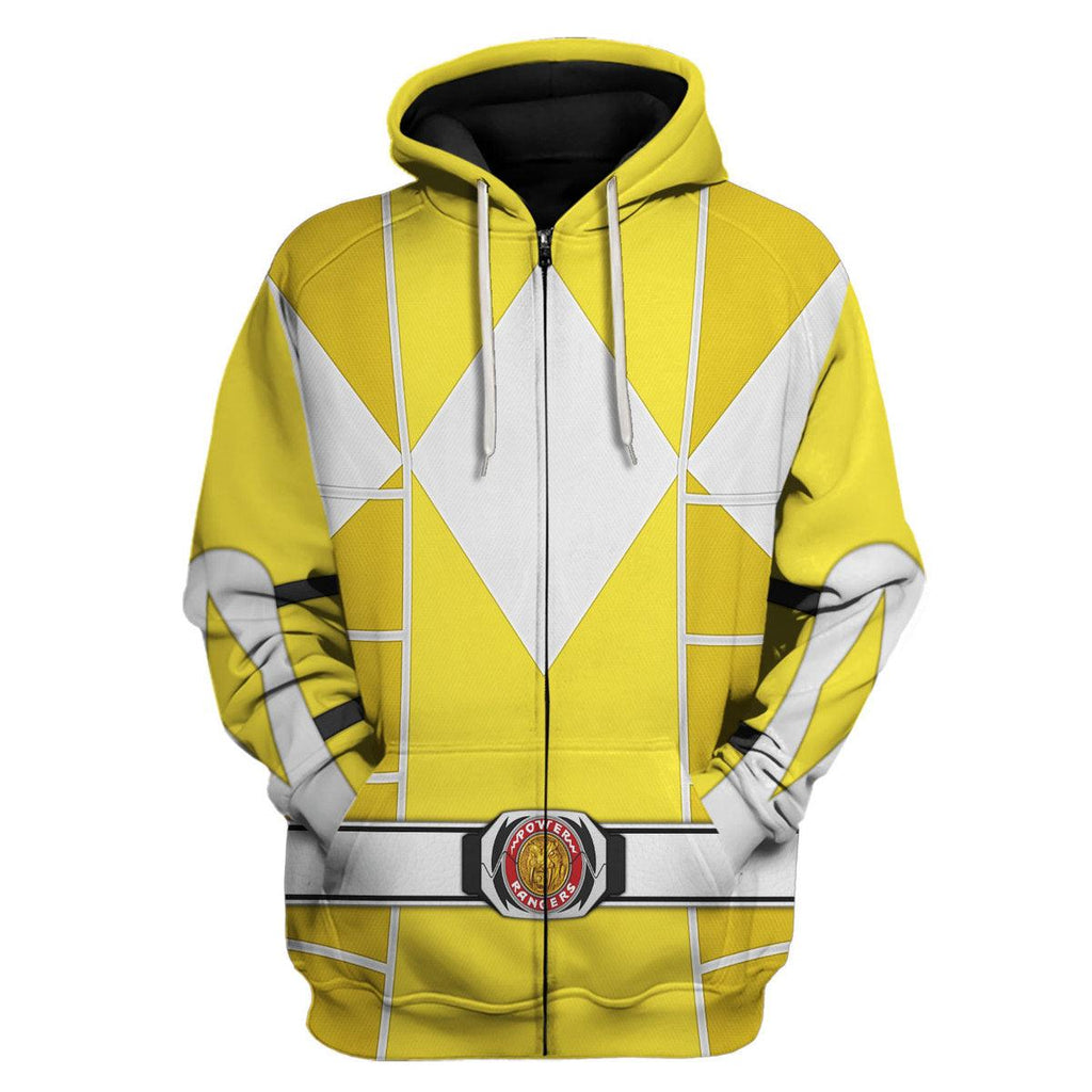 Yellow Ranger Mighty Morphin Cosplay Hoodies Sweatshirt T-shirt Hawaiian - CustomsPig.com