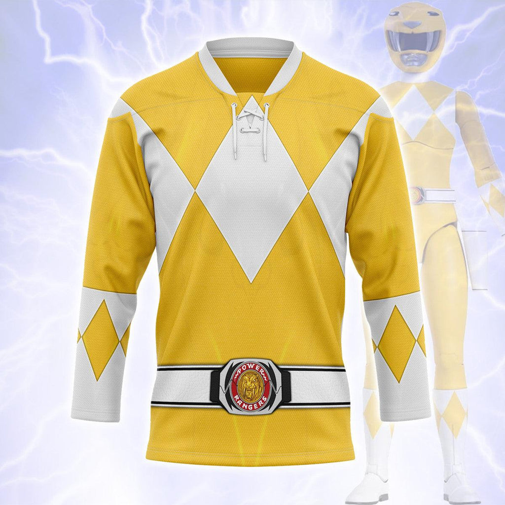 Yellow Ranger Mighty Morphin Hockey Jersey -  CustomsPig.com