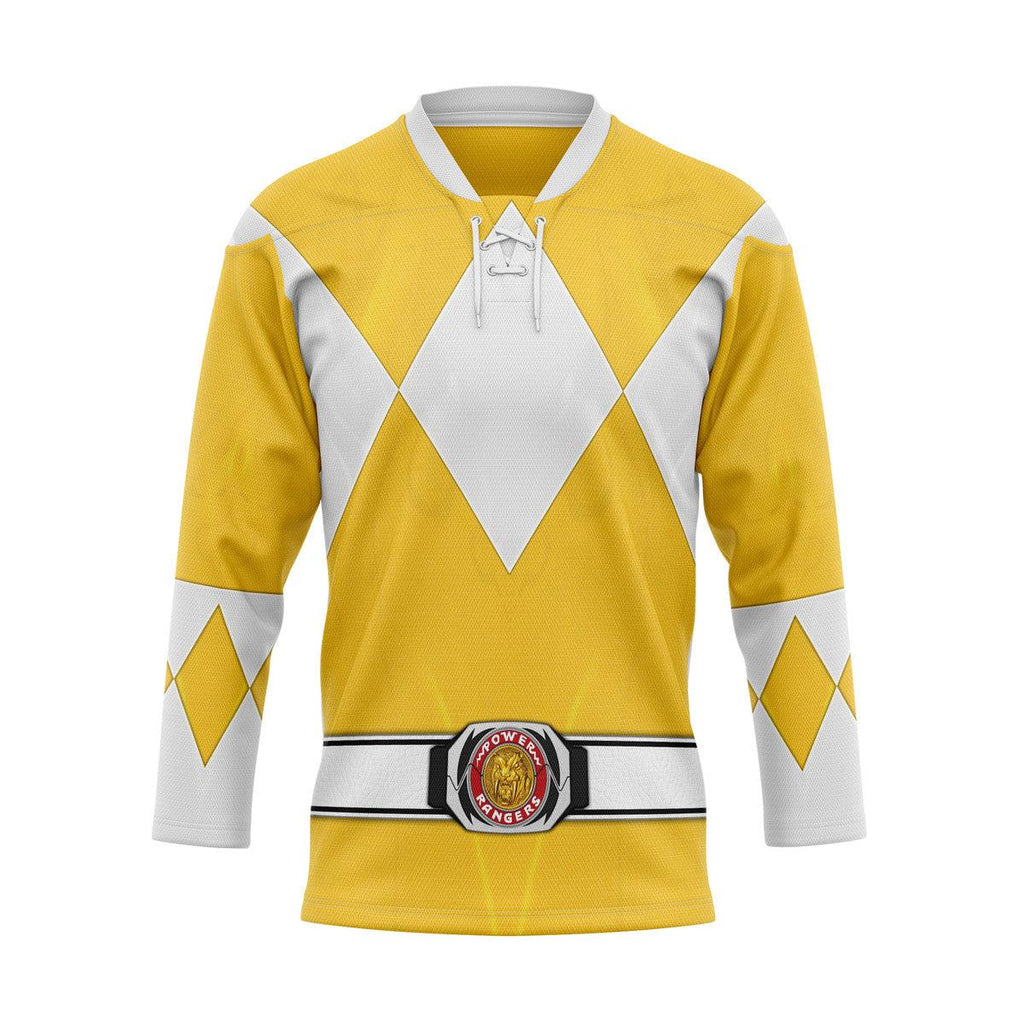 Yellow Ranger Mighty Morphin Hockey Jersey -  CustomsPig.com