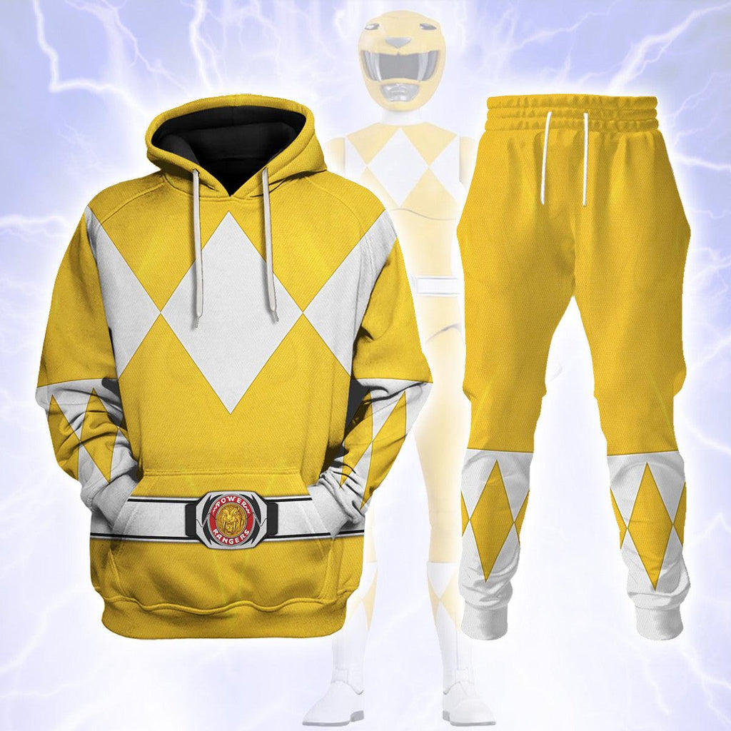 Yellow Ranger Mighty Morphin Hoodies Sweatshirt T-shirt Hawaiian Tracksuit -  CustomsPig.com